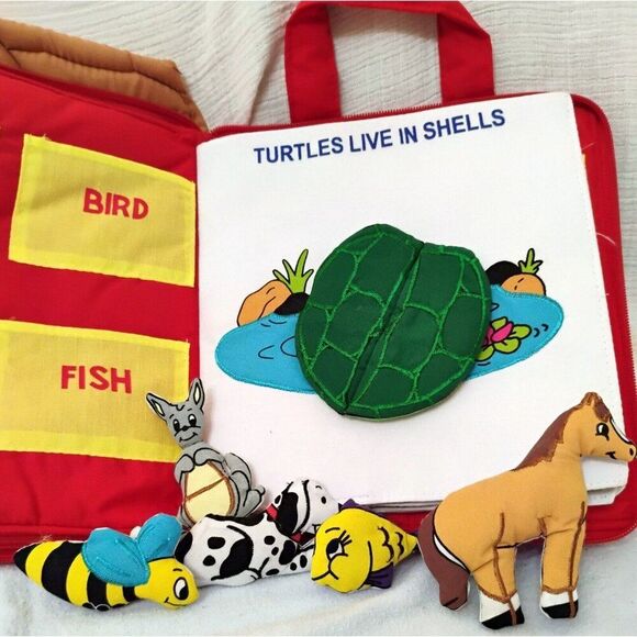 Pockets of Learning Right at Home Quiet Book Animal Activity Busy Book Toddlers - Picture 6 of 9